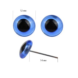 TBY 12мм голубые стеклянные глаза 10шт