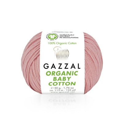 Organic Baby Cotton (Gazzal) 425 лосось, пряжа 50г