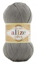 Diva (Alize) 87 серый, пряжа 100г