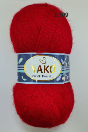 Mohair Delicate (Nako) 3641-6109 красный, пряжа 100г