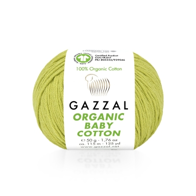 Organic Baby Cotton (Gazzal) 426 лайм, пряжа 50г
