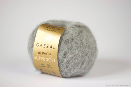 Alpaca Super Soft (Gazzal) 109 серый, пряжа 50г