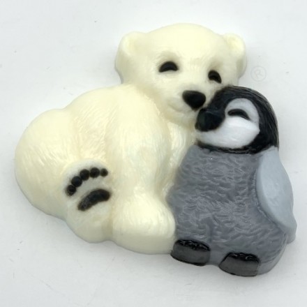 &quot;Мишка и пингвин - друзья&quot; формочка для мыла