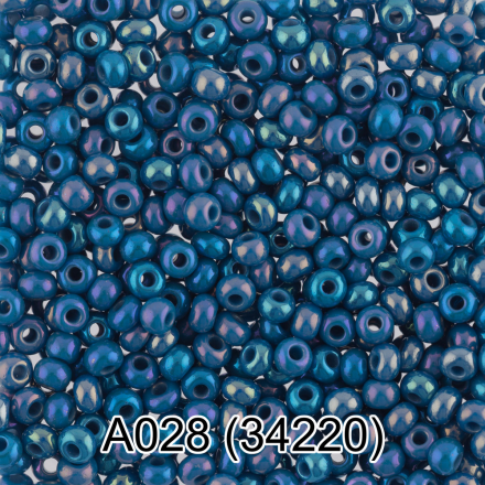 34220 (A028) голубой/меланж, круглый бисер Preciosa 5г