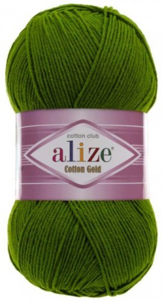 Cotton Gold (Alize) 35 зеленый, пряжа 100г