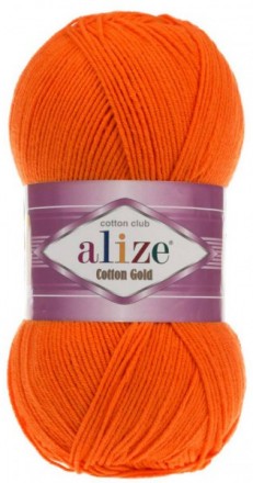 Cotton Gold (Alize) 37 оранжевый, пряжа 100г