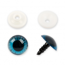 PGSL-20F синий, глаза пластиковые с фиксатором 20мм 10шт