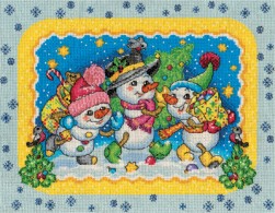 С-1438 &quot;Веселые снеговики&quot; набор для вышивания крестом