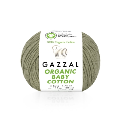 Organic Baby Cotton (Gazzal) 431 оливковый, пряжа 50г
