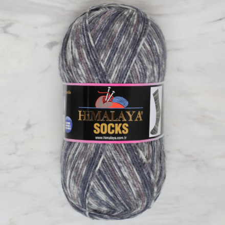 Socks (Himalaya) 170-01 серый-фиолетовый, пряжа 100г