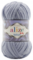 Velluto (Alize) 87 темно-серый, пряжа 100г
