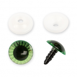 PGSL-18F зеленый, глаза пластиковые с фиксатором 18мм 10шт