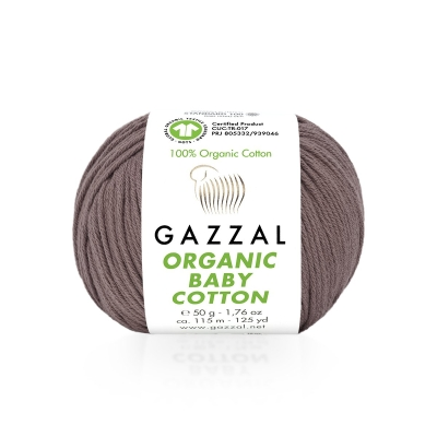 Organic Baby Cotton (Gazzal) 433 какао, пряжа 50г