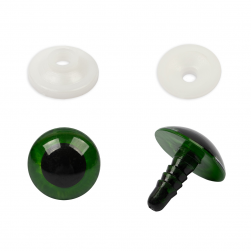 PGKS-18 зеленые глаза кристальные с фиксатором d 18 мм 2 шт