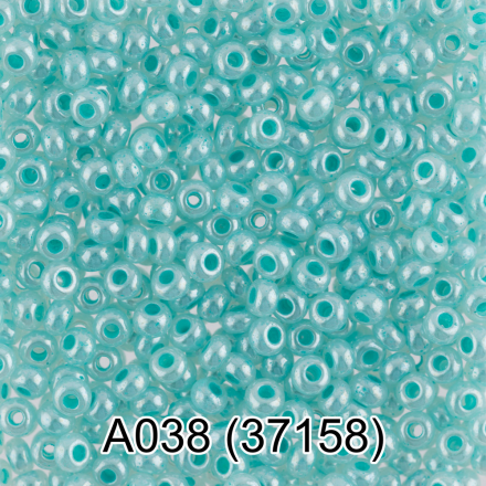 37158 (A038) бирюзовый перламутровый круглый бисер Preciosa 5г