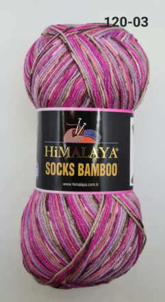 Socks Bamboo (Himalaya) 120-03 сиреневый принт, пряжа 100г