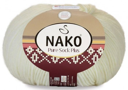 Pure Sock Plus (Nako) 2378 ваниль, пряжа 100г