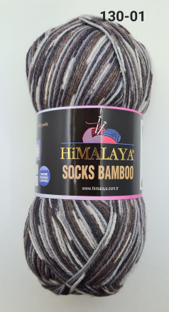 Socks Bamboo (Himalaya) 130-01 серый принт, пряжа 100г