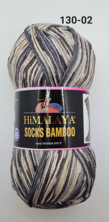 Socks Bamboo (Himalaya) 130-02 серо-бежевый принт, пряжа 100г