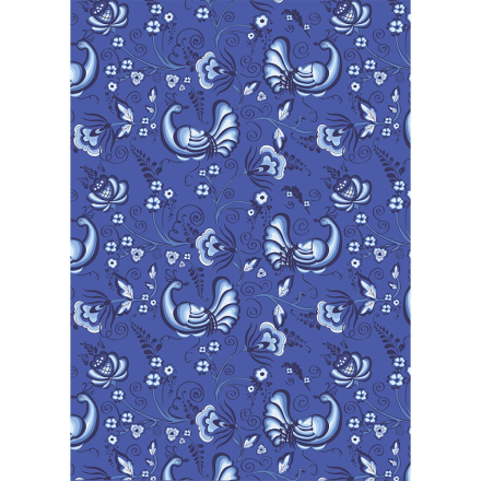 Лазурное чудо, ЛЧ-09 синий, ткань для пэчворка 50х55 см