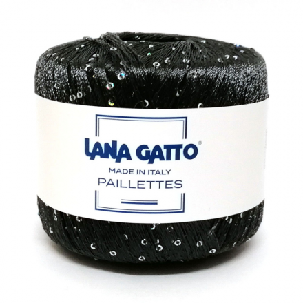 Paillettes LG (Lana Gatto) 30103 черный, пряжа 25г