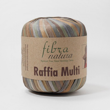 Raffia Multi (Fibra Natura) 117-03 коричневый-зеленый, пряжа 35г