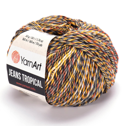 Jeans Tropical (Yarnart) 610 желтый меланж, пряжа 50г