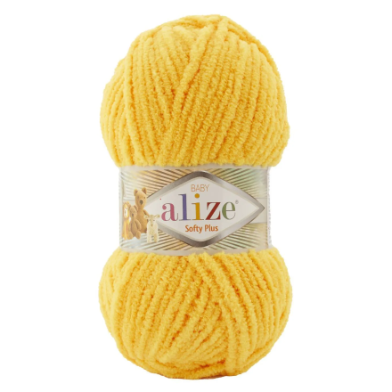 Softy Plus (Alize) 216 желтый, пряжа 100г