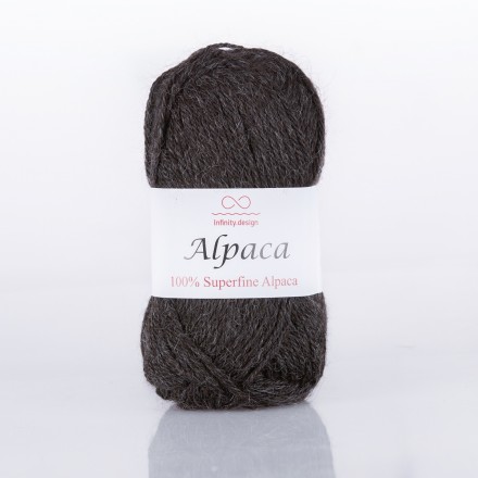 Alpaca (Infinity) 0075 черный, пряжа 50г