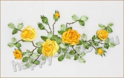 Ц-1089 «Желтые розы» набор для вышивания лентами