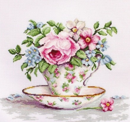 BA2321 &quot;Цветы в чайной чашке&quot; набор для вышивки крестом
