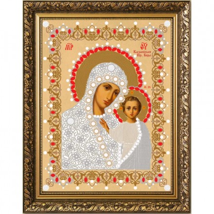 7101 &quot;Богородица Казанская&quot; ткань с рисунком для вышивки бисером